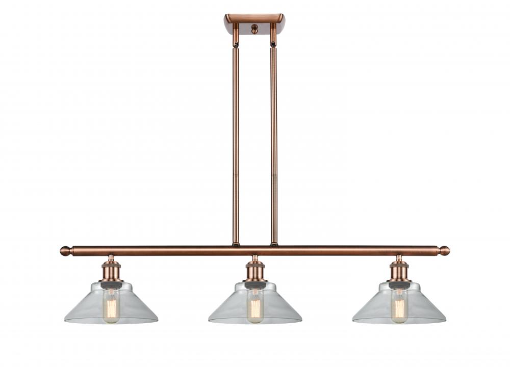 Orwell - 3 Light - 36 inch - Antique Copper - Stem hung - Island Light