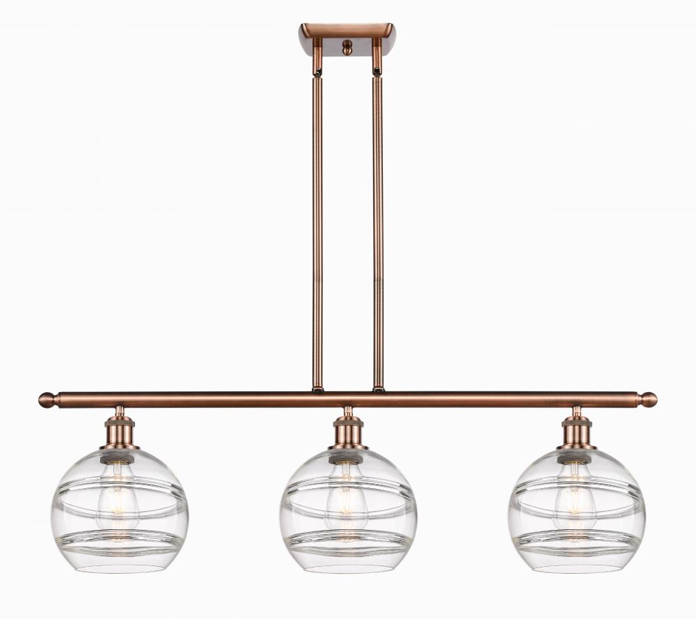 Rochester - 3 Light - 36 inch - Antique Copper - Stem hung - Island Light