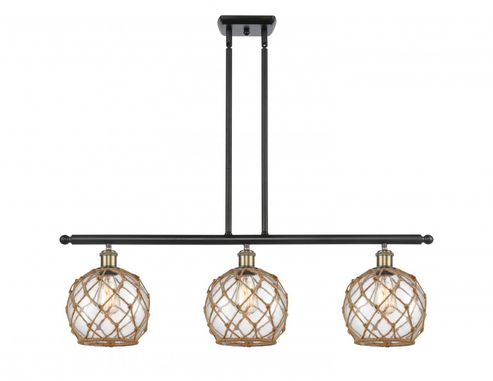 Farmhouse Rope - 3 Light - 36 inch - Black Antique Brass - Stem hung - Island Light