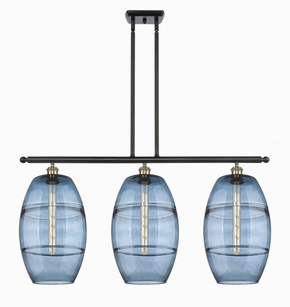 Vaz - 3 Light - 37 inch - Black Antique Brass - Stem hung - Island Light