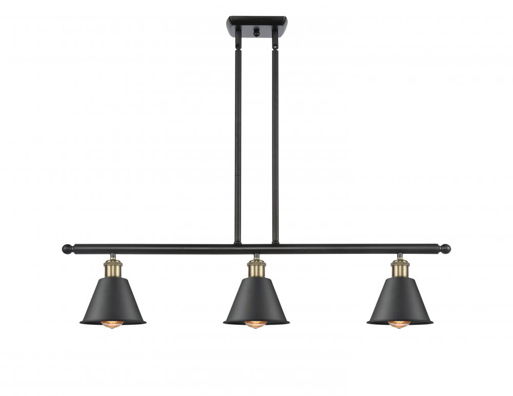 Smithfield - 3 Light - 36 inch - Black Antique Brass - Stem hung - Island Light