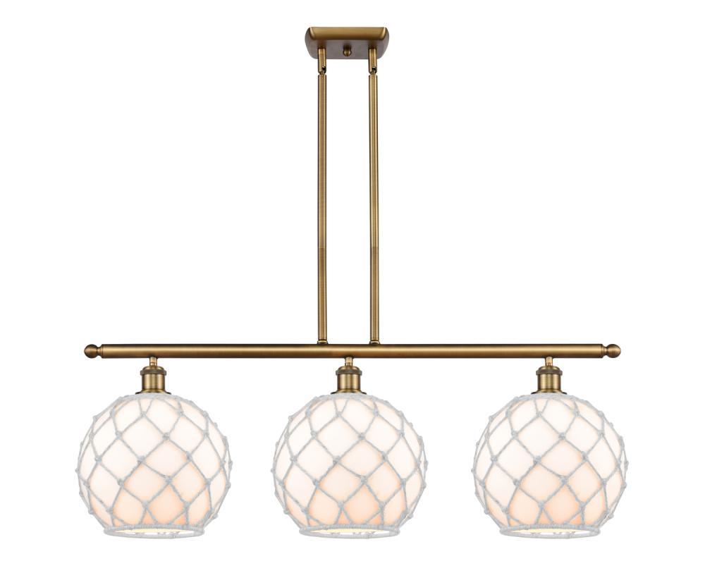 Farmhouse Rope - 3 Light - 37 inch - Brushed Brass - Stem hung - Island Light