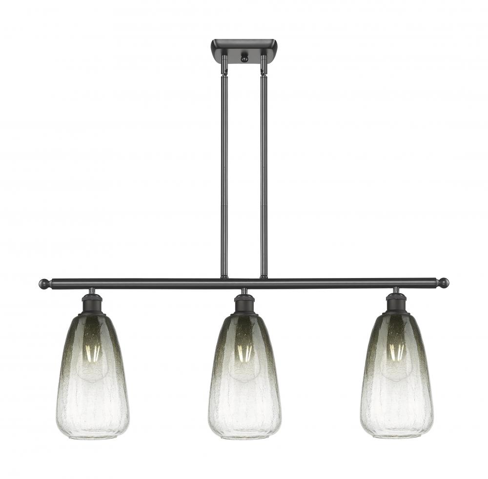 Brookhaven Almond - 3 Light - 36 inch - Oil Rubbed Bronze - Stem Hung - Island Light