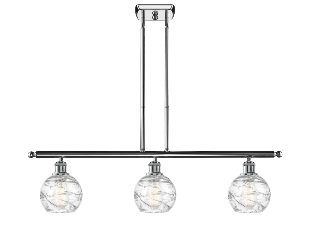 Athens Deco Swirl - 3 Light - 36 inch - Polished Chrome - Stem Hung - Island Light