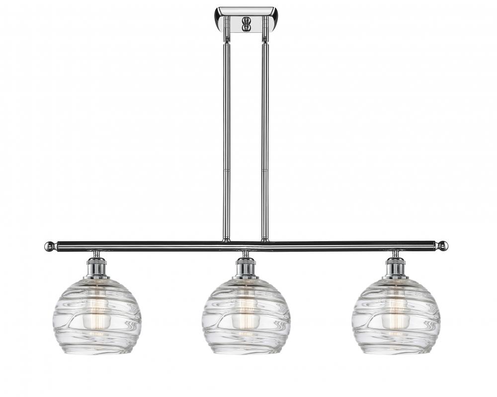 Athens Deco Swirl - 3 Light - 36 inch - Polished Chrome - Stem hung - Island Light