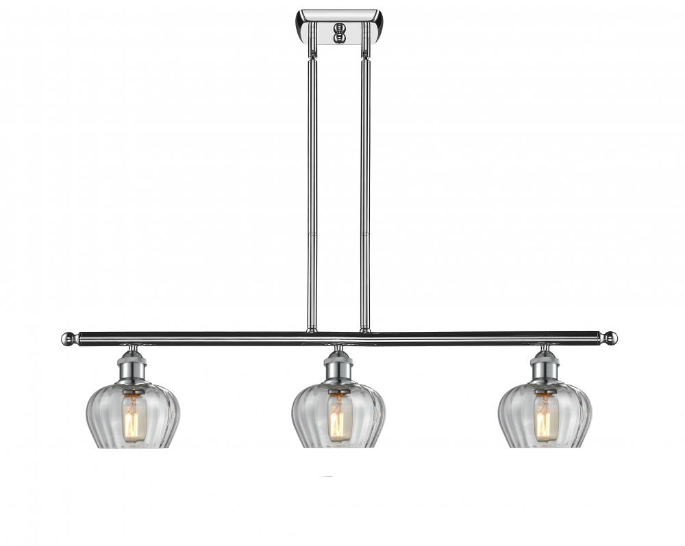 Fenton - 3 Light - 36 inch - Polished Chrome - Stem hung - Island Light