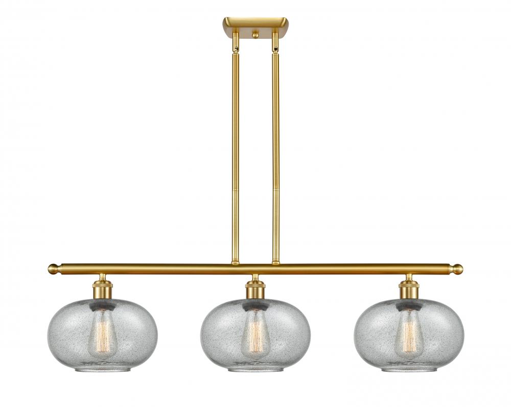 Gorham - 3 Light - 36 inch - Satin Gold - Stem hung - Island Light