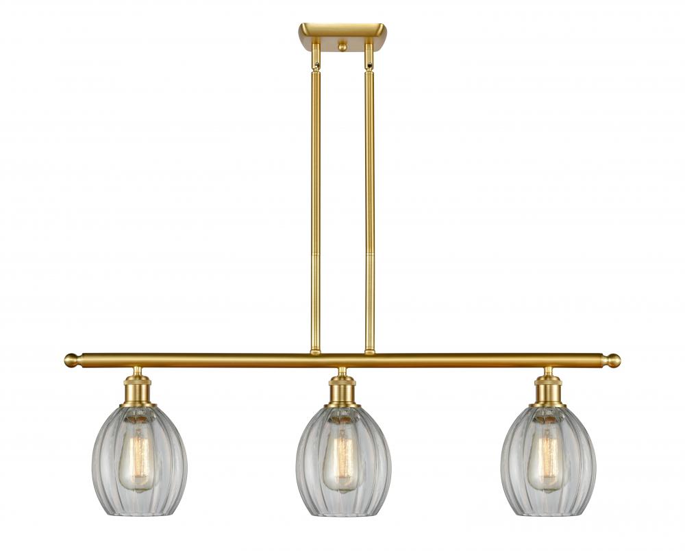 Eaton - 3 Light - 36 inch - Satin Gold - Stem hung - Island Light