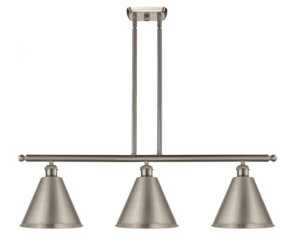 Berkshire - 3 Light - 39 inch - Brushed Satin Nickel - Stem hung - Island Light