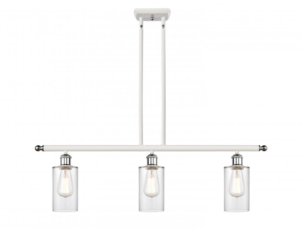 Clymer - 3 Light - 36 inch - White Polished Chrome - Stem hung - Island Light
