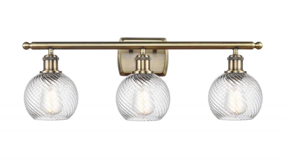 Small Twisted Swirl 3 Light Bath Vanity Light part of the Ballston Collection