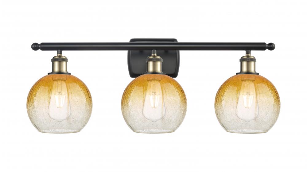 Brookhaven Globe - 3 Light - 28 inch - Black Antique Brass - Bath Vanity Light