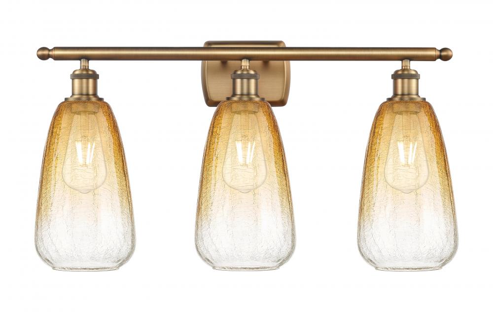 Brookhaven Almond - 3 Light - 26 inch - Brushed Brass - Bath Vanity Light