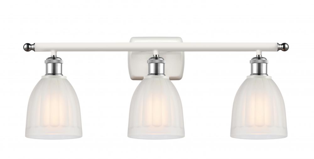 Brookfield - 3 Light - 26 inch - White Polished Chrome - Bath Vanity Light