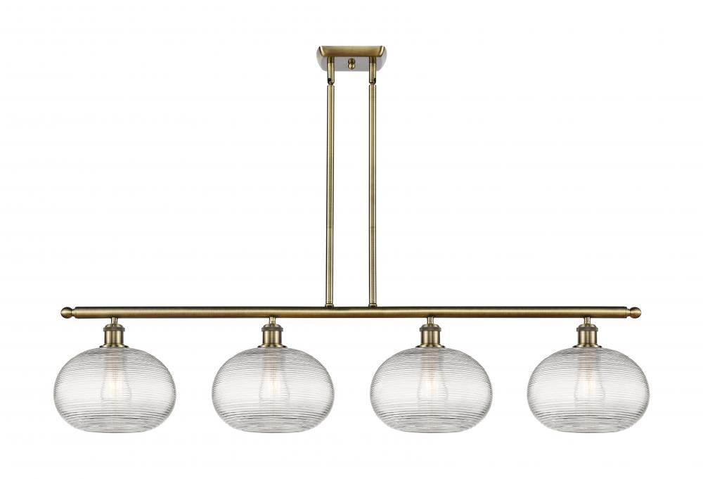 Ithaca - 4 Light - 48 inch - Antique Brass - Stem hung - Island Light