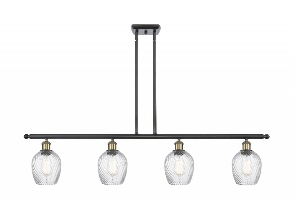 Salina - 4 Light - 48 inch - Black Antique Brass - Stem hung - Island Light