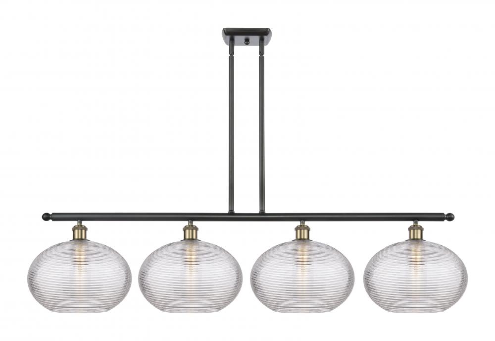 Ithaca - 4 Light - 50 inch - Black Antique Brass - Stem hung - Island Light