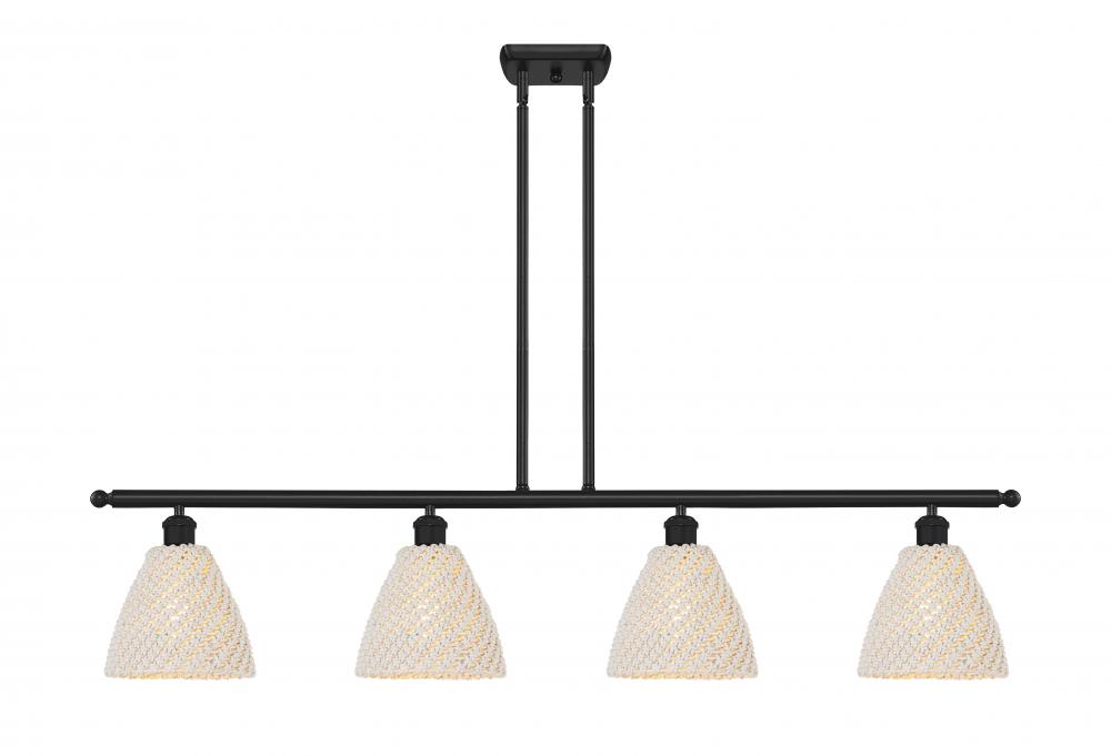 Bristol Natural - 4 Light - 48 inch - Matte Black - Cord hung - Island Light