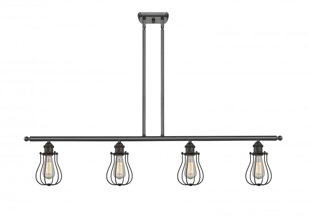 Muselet - 4 Light - 48 inch - Matte Black - Stem hung - Island Light