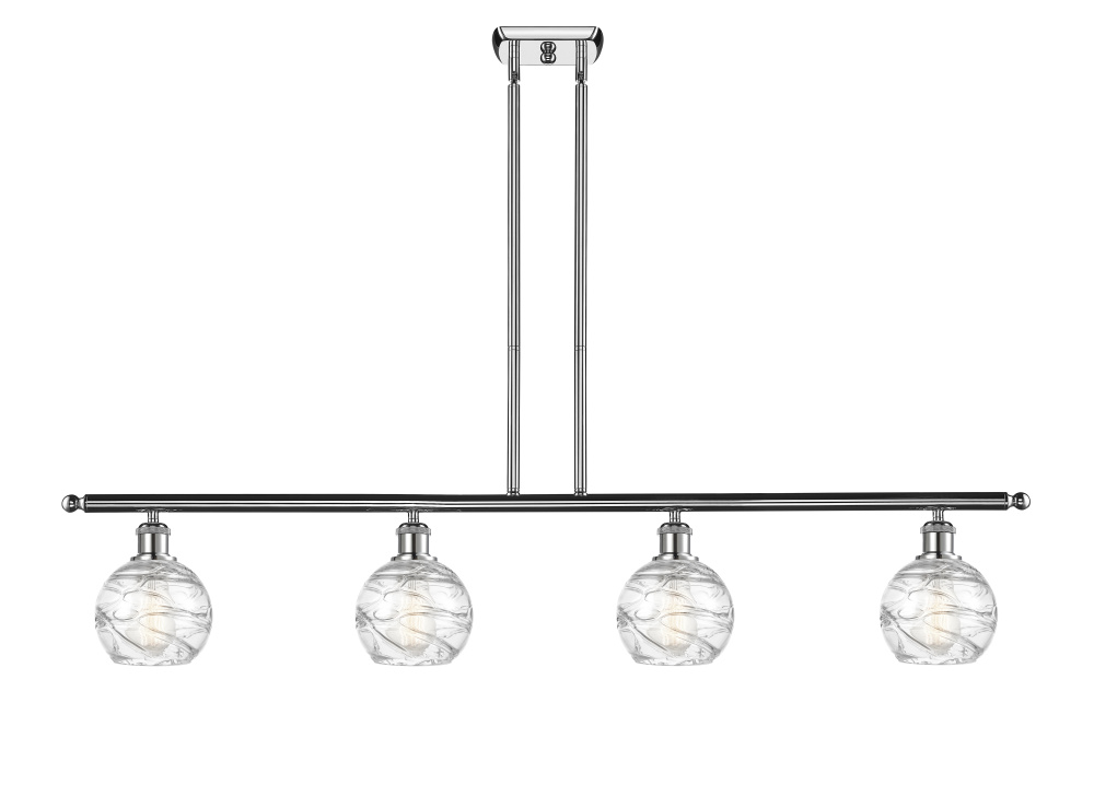 Athens Deco Swirl - 4 Light - 48 inch - Polished Chrome - Stem Hung - Island Light