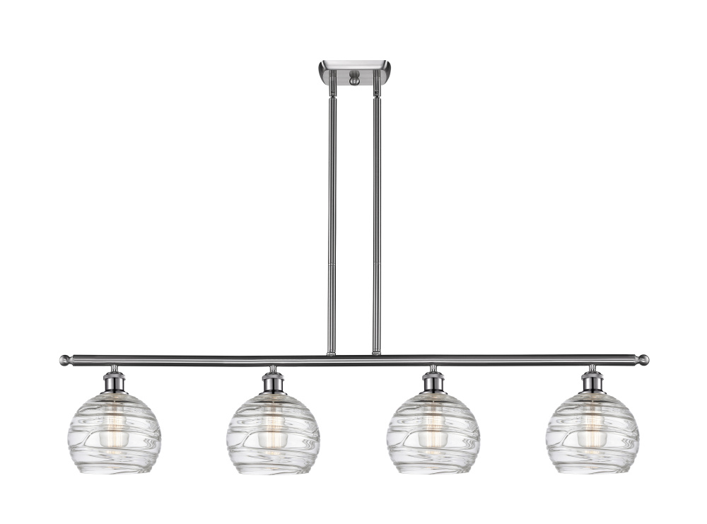 Athens Deco Swirl - 4 Light - 48 inch - Brushed Satin Nickel - Stem Hung - Island Light