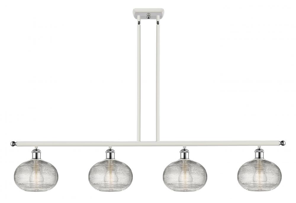 Ithaca - 4 Light - 48 inch - White Polished Chrome - Stem hung - Island Light