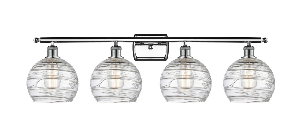 Athens Deco Swirl - 4 Light - 38 inch - Polished Chrome - Bath Vanity Light