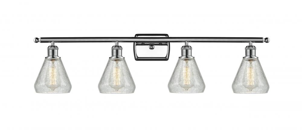 Conesus - 4 Light - 36 inch - Polished Chrome - Bath Vanity Light