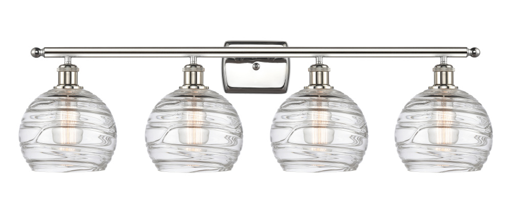 Athens Deco Swirl - 4 Light - 38 inch - Polished Nickel - Bath Vanity Light
