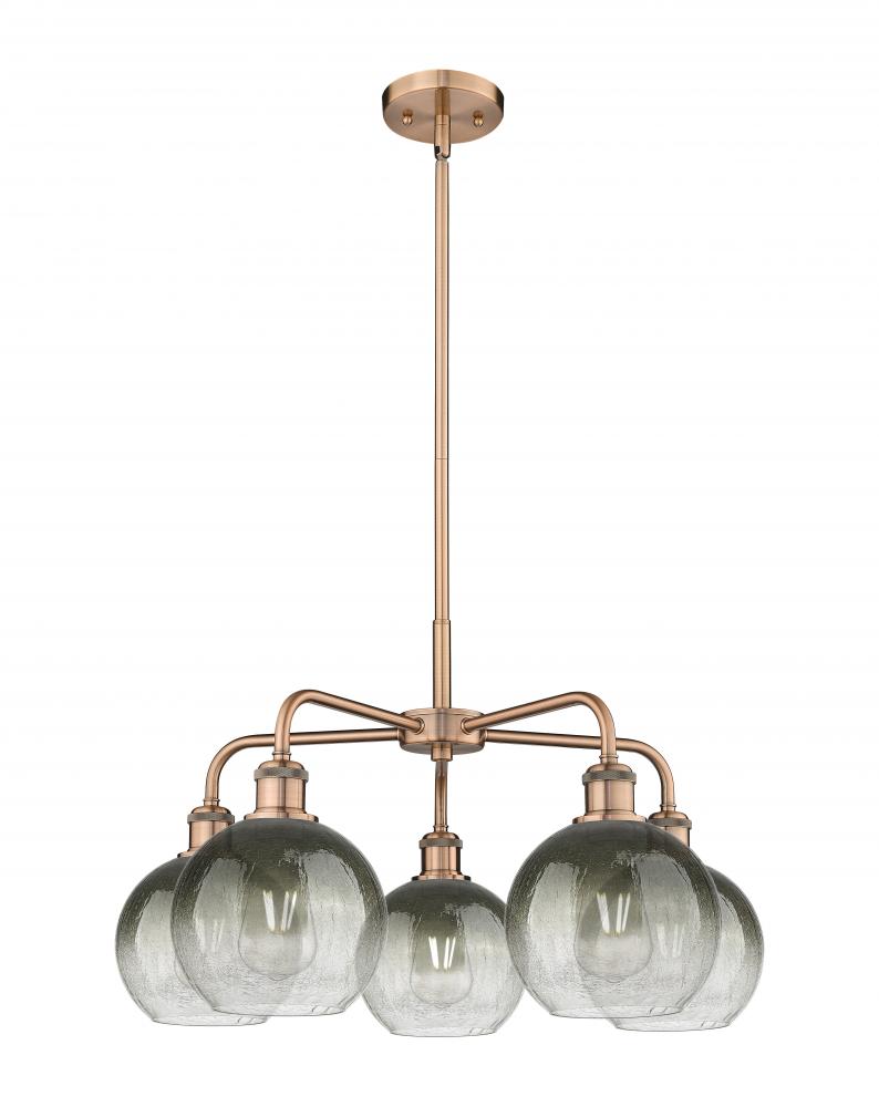 Brookhaven Globe - 5 Light - 26 inch - Antique Copper - Stem hung - Chandelier