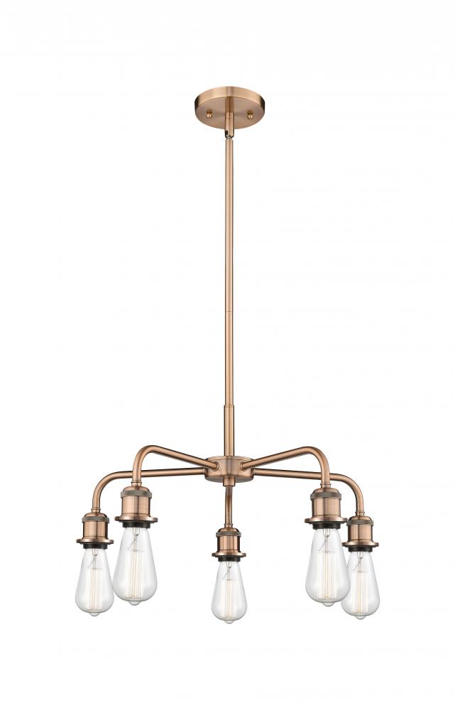 Ballston - 5 Light - 18 inch - Antique Copper - Chandelier