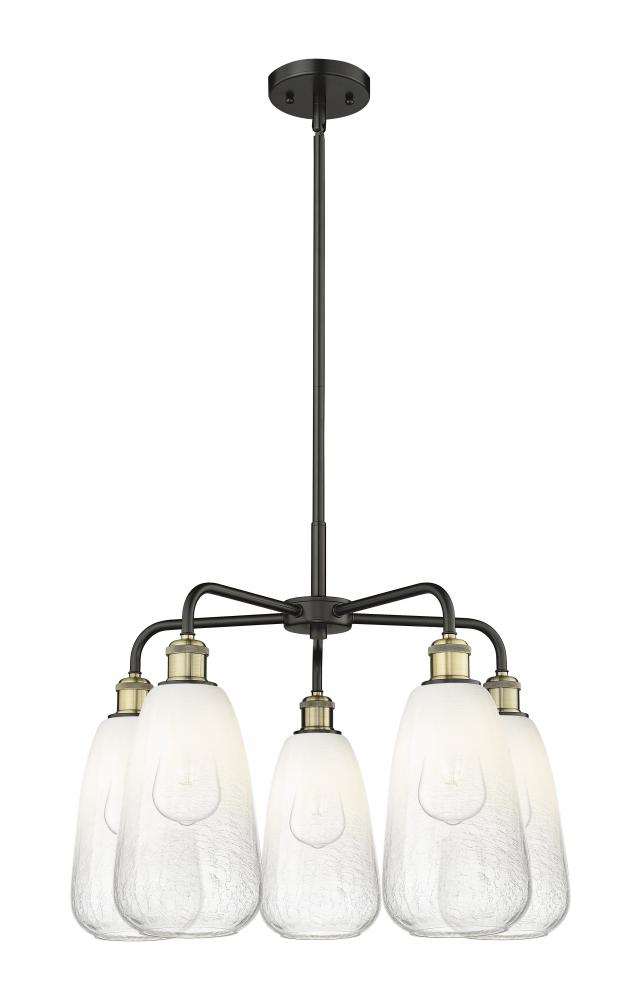Brookhaven Almond - 5 Light - 25 inch - Black Antique Brass - Stem hung - Chandelier