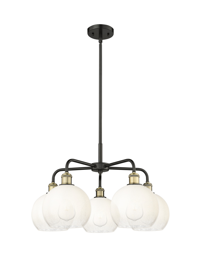 Brookhaven Globe - 5 Light - 26 inch - Black Antique Brass - Stem hung - Chandelier