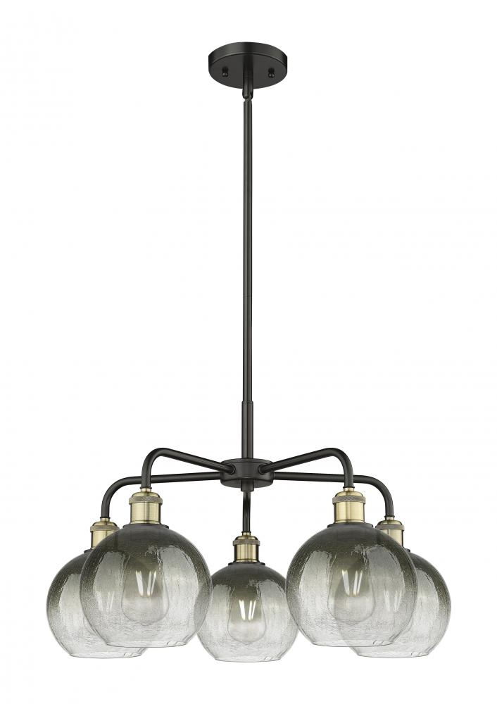 Brookhaven Globe - 5 Light - 26 inch - Black Antique Brass - Stem hung - Chandelier