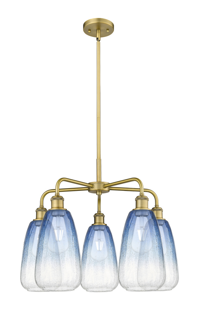 Brookhaven Almond - 5 Light - 25 inch - Brushed Brass - Stem hung - Chandelier