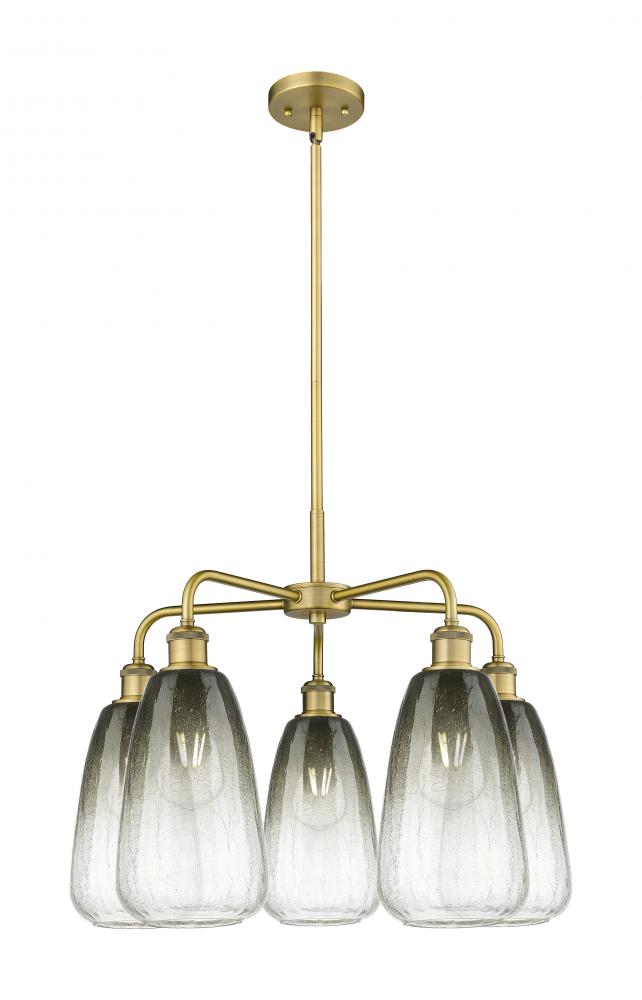 Brookhaven Almond - 5 Light - 25 inch - Brushed Brass - Stem hung - Chandelier