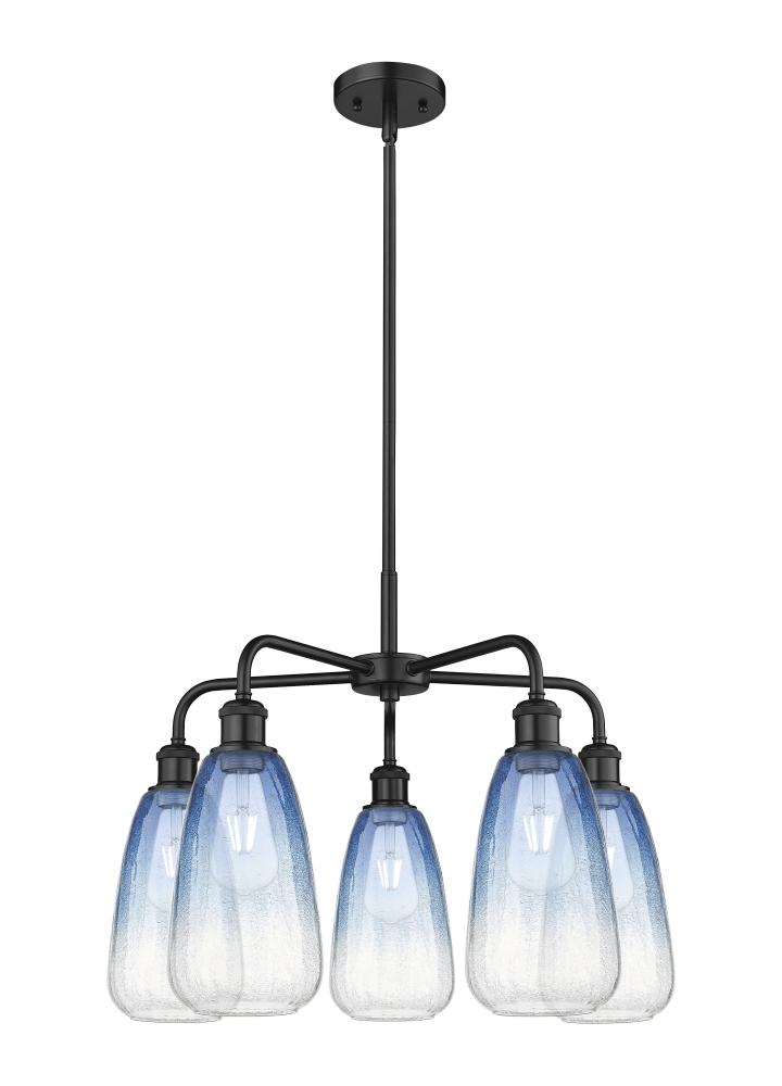 Brookhaven Almond - 5 Light - 25 inch - Matte Black - Stem hung - Chandelier