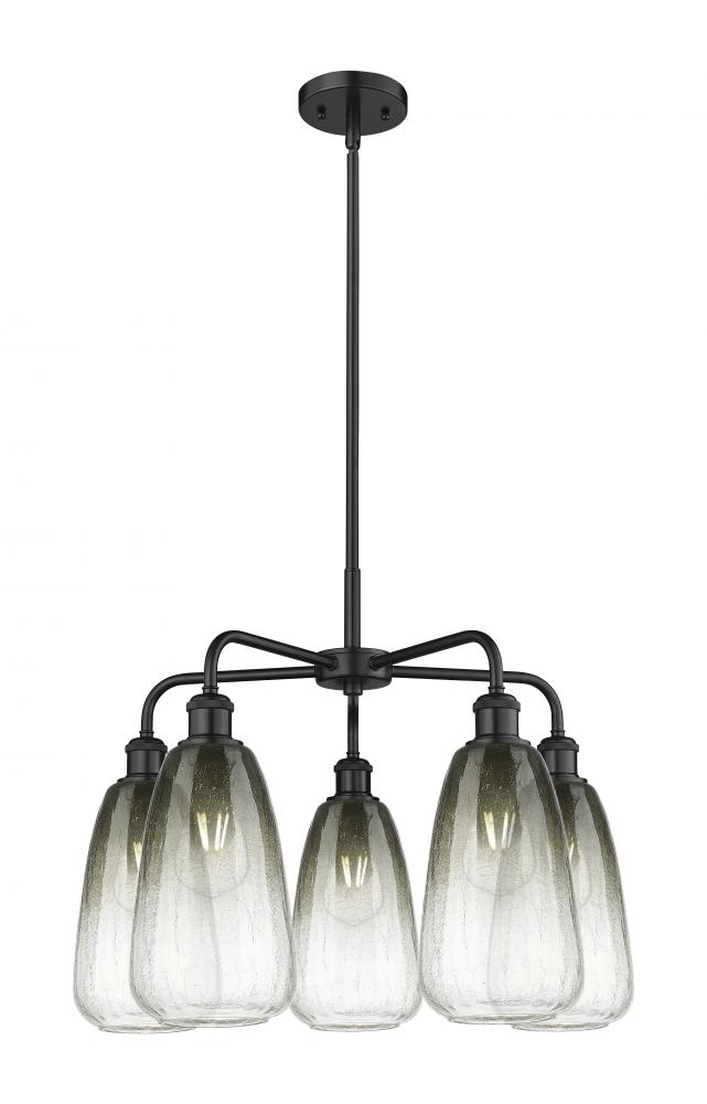 Brookhaven Almond - 5 Light - 25 inch - Matte Black - Stem hung - Chandelier