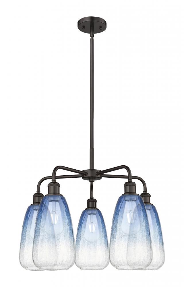 Brookhaven Almond - 5 Light - 25 inch - Oil Rubbed Bronze - Stem hung - Chandelier