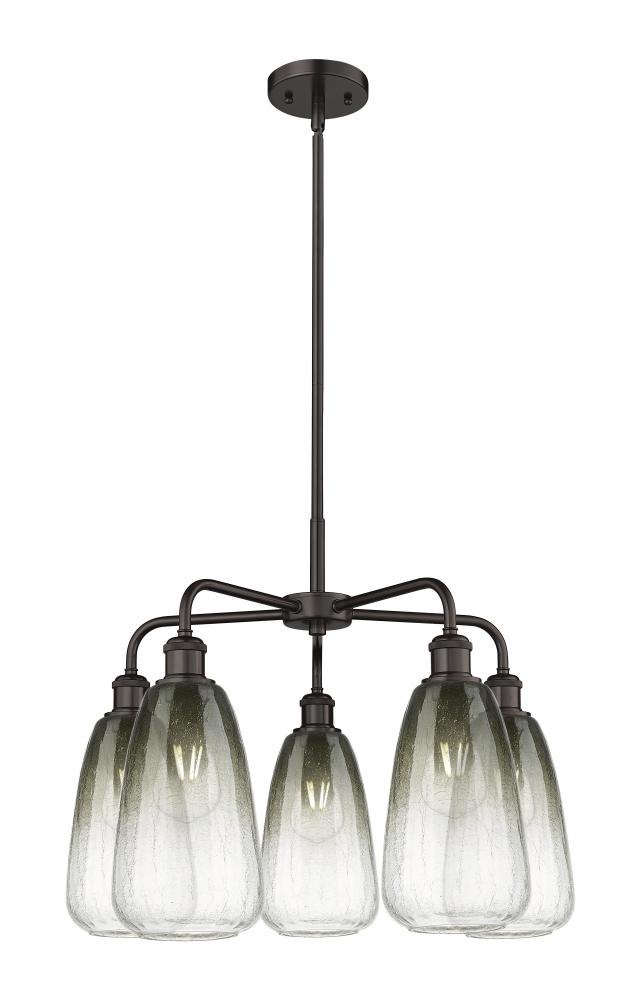 Brookhaven Almond - 5 Light - 25 inch - Oil Rubbed Bronze - Stem hung - Chandelier