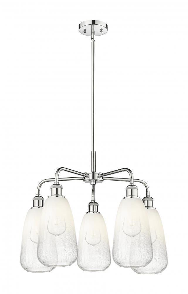 Brookhaven Almond - 5 Light - 25 inch - Polished Chrome - Stem hung - Chandelier
