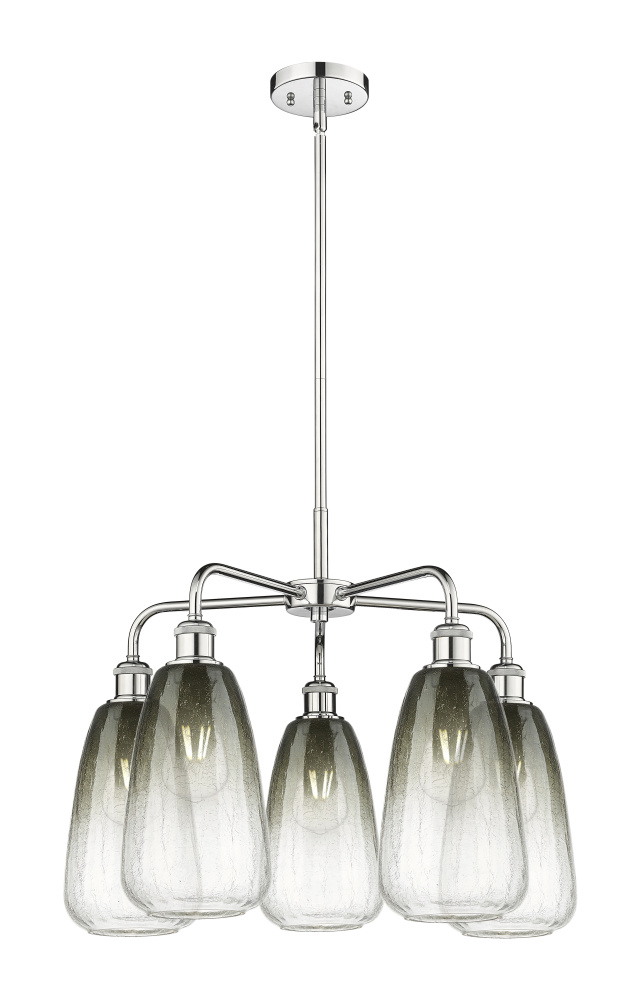 Brookhaven Almond - 5 Light - 25 inch - Polished Chrome - Stem hung - Chandelier