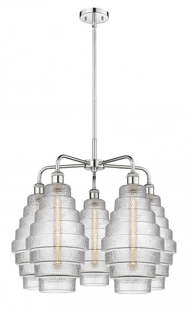 Cascade - 5 Light - 26 inch - Polished Chrome - Chandelier