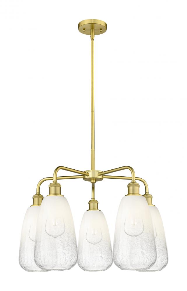 Brookhaven Almond - 5 Light - 25 inch - Satin Gold - Stem hung - Chandelier