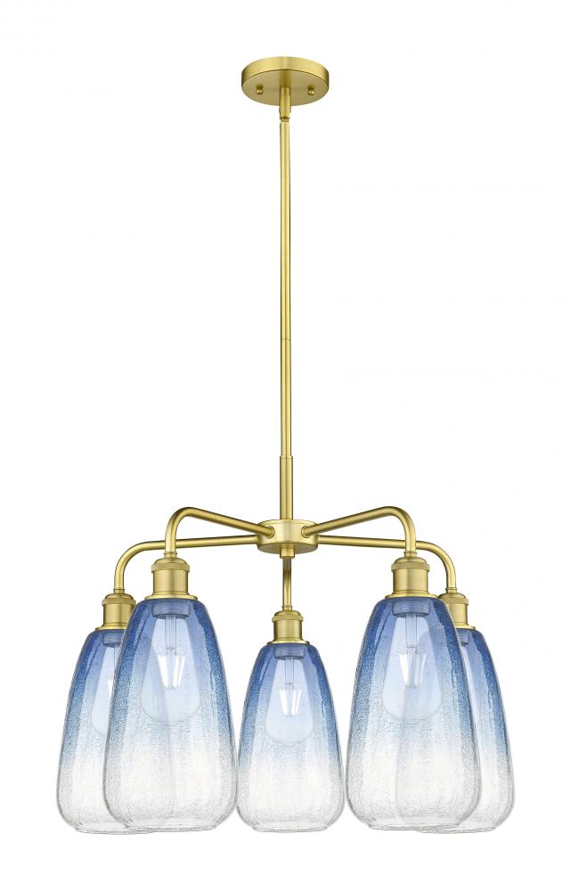 Brookhaven Almond - 5 Light - 25 inch - Satin Gold - Stem hung - Chandelier