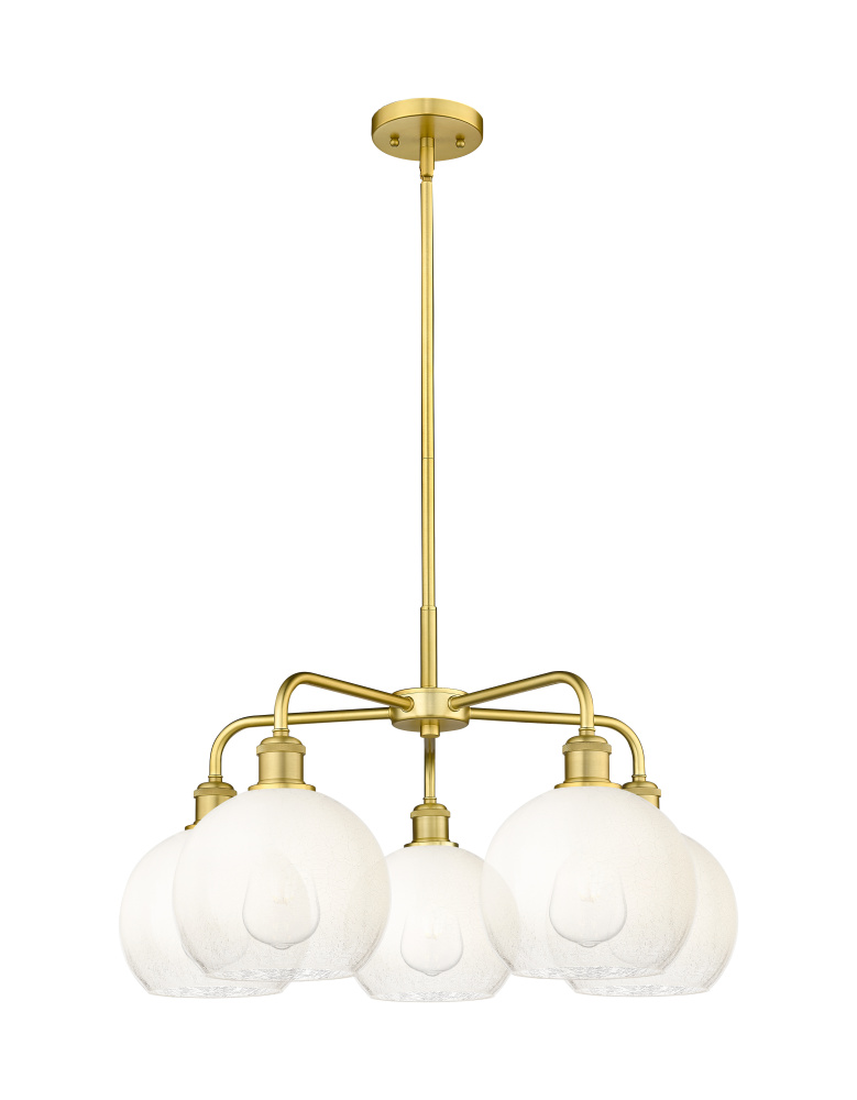 Brookhaven Globe - 5 Light - 26 inch - Satin Gold - Stem hung - Chandelier