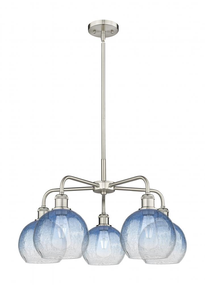 Brookhaven Globe - 5 Light - 26 inch - Satin Nickel - Stem hung - Chandelier