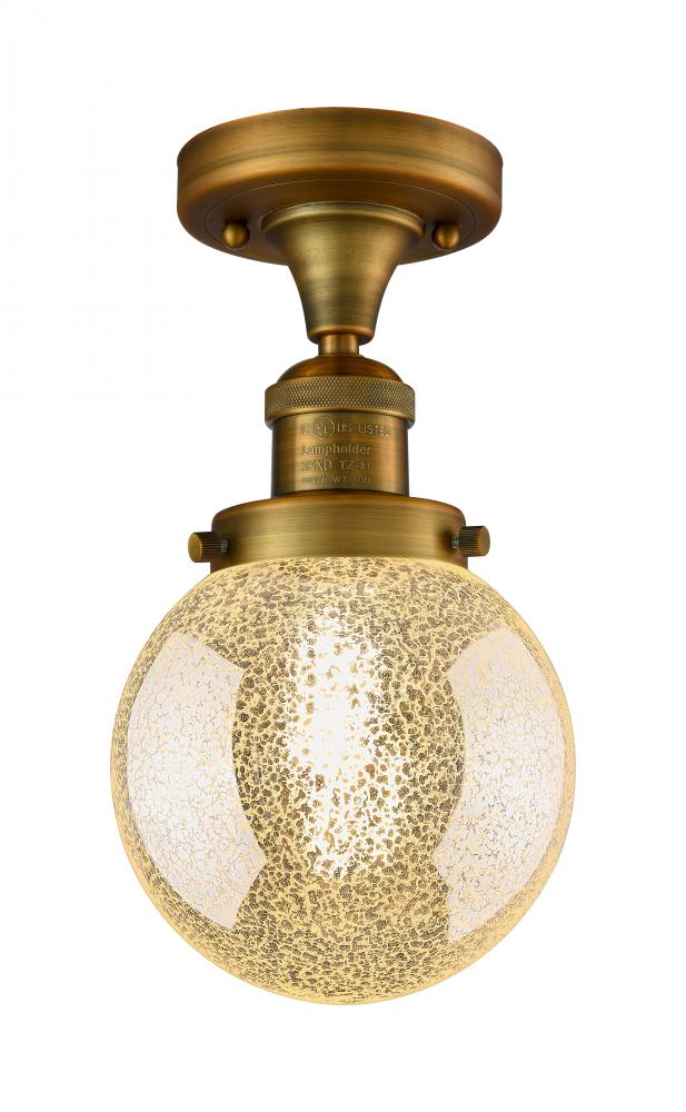 Beacon - 1 Light - 6 inch - Brushed Brass - Semi-Flush Mount