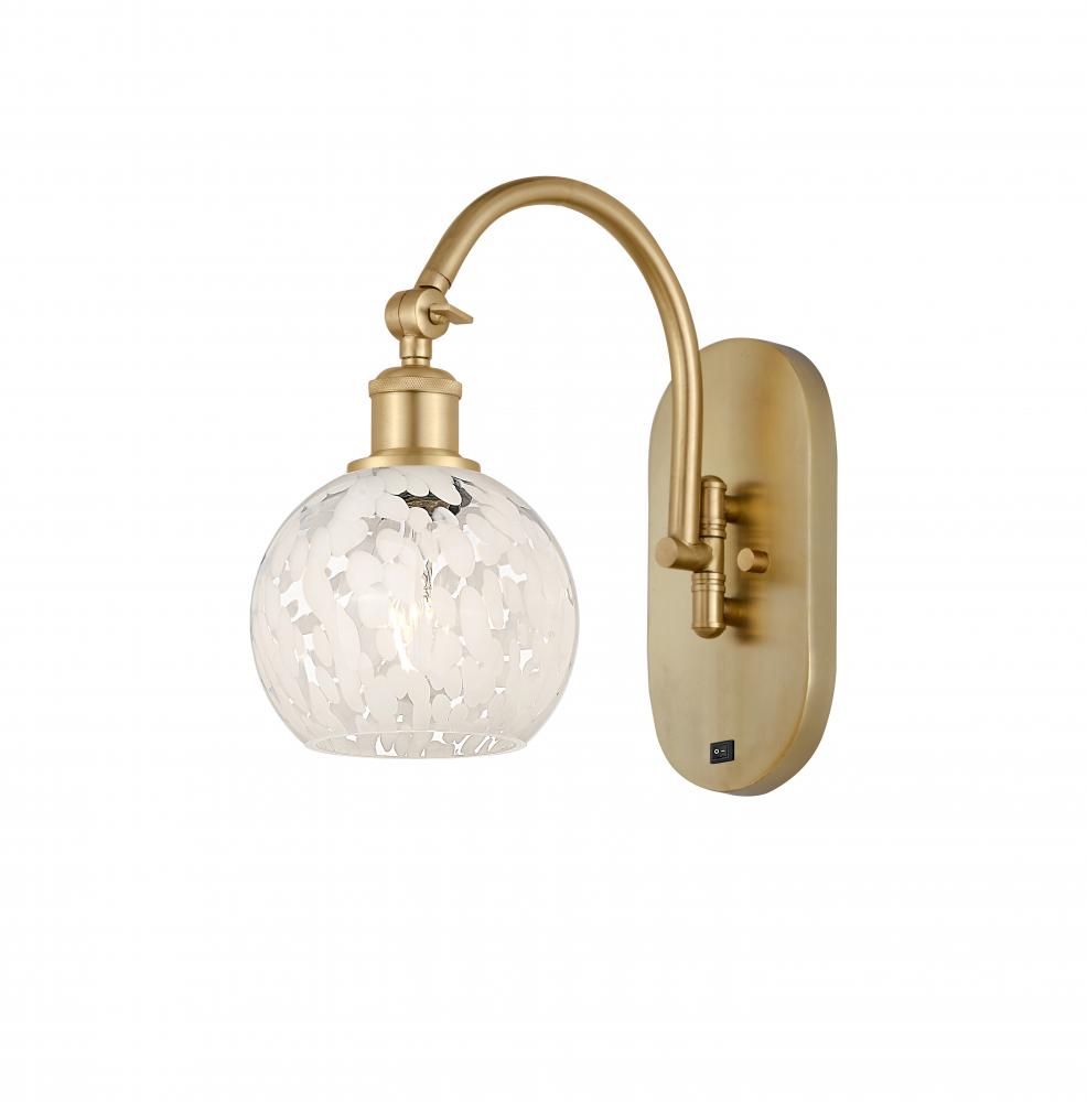 White Mouchette - 1 Light - 6 inch - Satin Gold - Adjustable Swing Arm