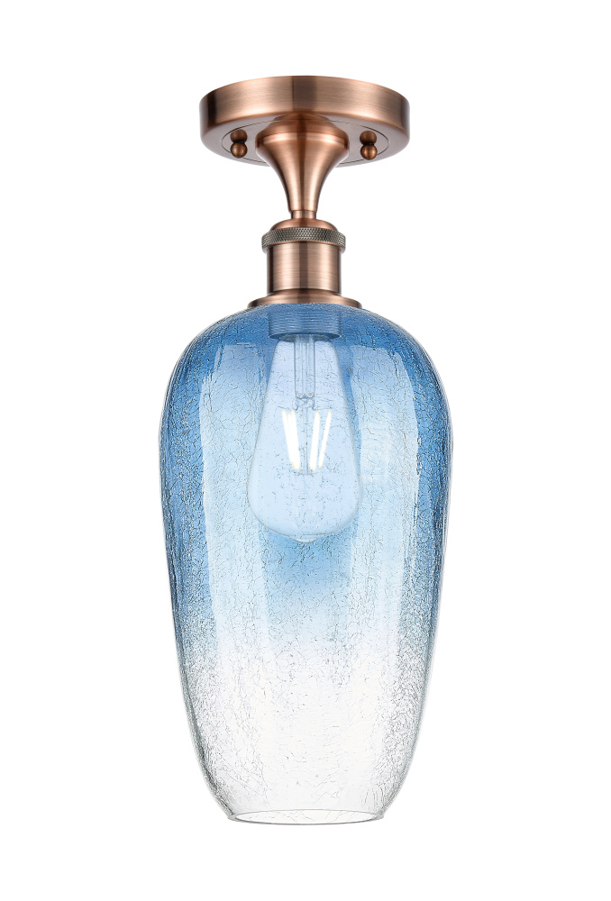 Brookhaven Flute - 1 Light - 7 inch - Oil Rubbed Bronze - Semi-Flush Mount